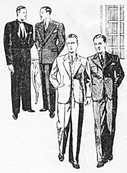 мужская мода 1937 года